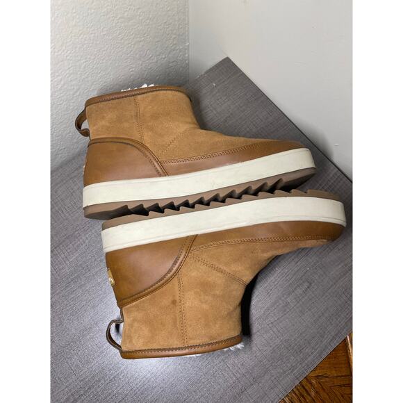 Koolaburra Ugg Chestnut Suede Leather Tynlee Zip Low Bootie Womens 11 Mens 9.5 - Picture 4 of 16
